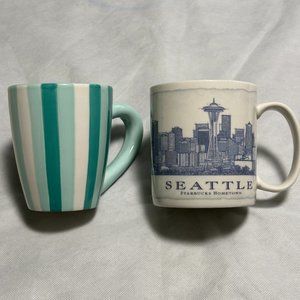 Starbucks Mugs 2003 Barista Pastel and 2007 Seattle Architecture